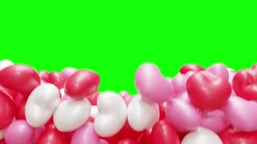 Falling Balloon Hearts on Green Screen 3D Rendering - Powered by Shutterstock - Get 15% off with code: PIKWIZARD15