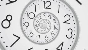 Modern simple infinite spiral clock face seamless animation. Surreal office watch twisted time motion graphic concept - Powered by Shutterstock - Get 15% off with code: PIKWIZARD15