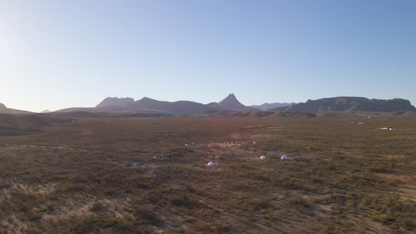 Aerial Shot of Camping Site at Big Bend National in Texas, USA