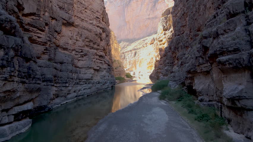 Stunning Aerial Shot in Santa Elena Canyon in Big Bend National Park in Texas, USA. 4k Drone footage