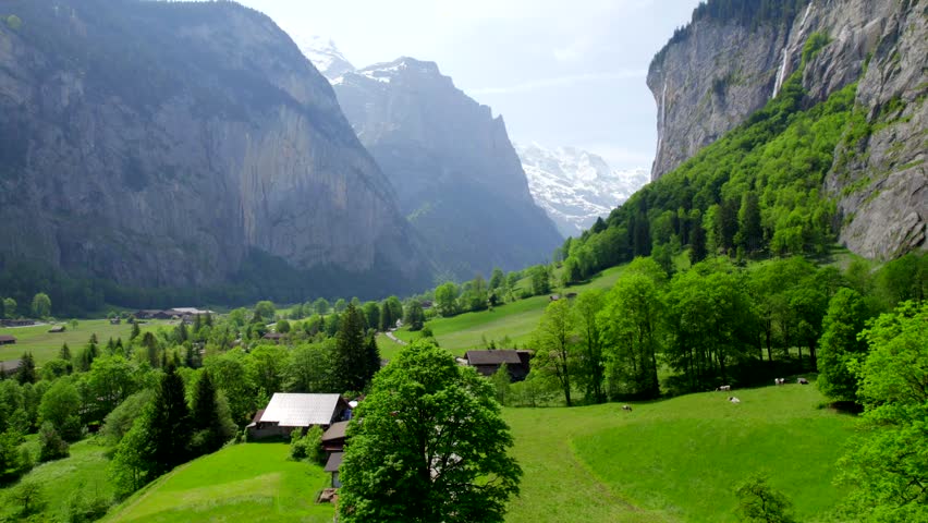 Lauterbrunnen. Switzerland. DJI mcvic 2s 5.4k Royalty-Free Stock Footage #1104765507