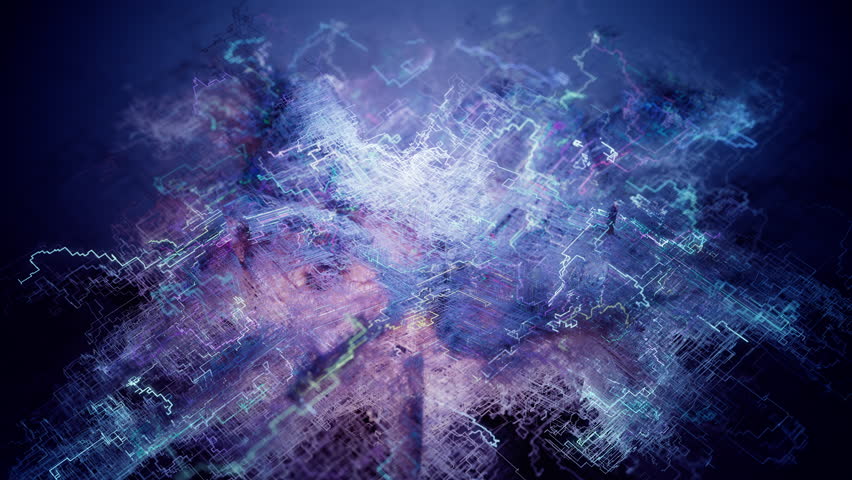 Abstract flower blossom made from digital wires, technological shapes. Royalty-Free Stock Footage #1104766187