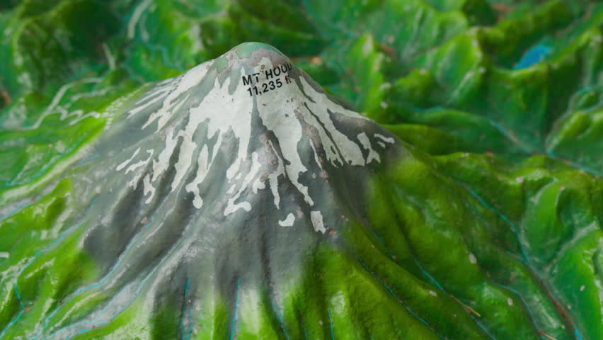 Mt. Hood Oregon in a miniature display. 4k video