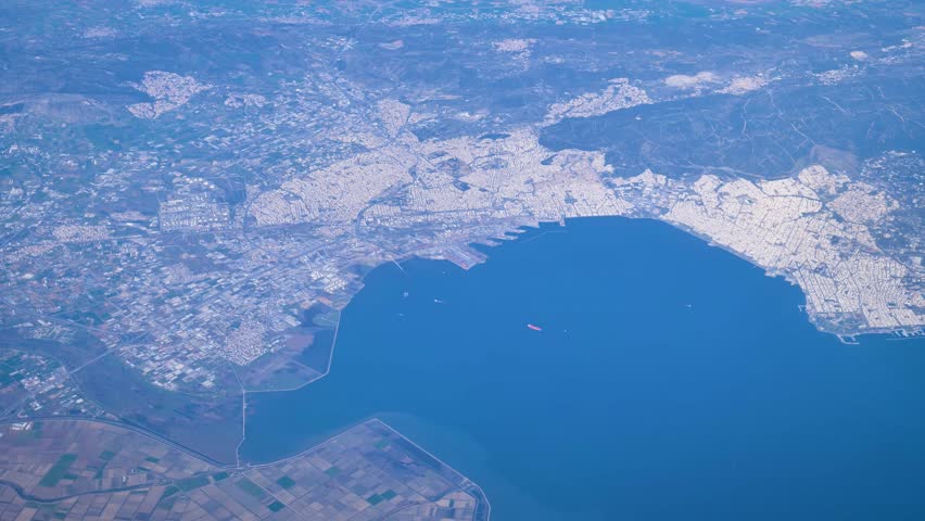 Views from plane of the Medditerranean coastline