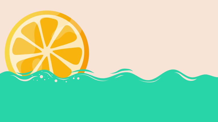 summer illustration motion video 4k for summer time background and summer vibes