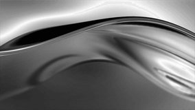 Slow motion of Dark Water Surface on dark background. Dark Fluid Visuals. Metallic waves in detail. Abstract fluid forms waving. Ferrofluid Сlose-up. Black liquid surface, Futuristic Tech, Loop. 4K - Powered by Shutterstock - Get 15% off with code: PIKWIZARD15