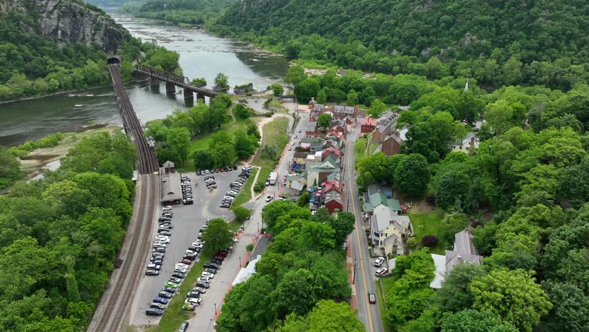 National Park Service manages historic building Harpers Ferry West Virginia. Shenandoah and Potomac rivers.