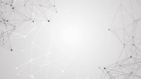 Connecting points and lines. Polygonal geometric shapes on an abstract background. Copy space for text. Black and white looped animation. - Powered by Shutterstock - Get 15% off with code: PIKWIZARD15