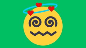 green screen video sticker collection dizzy icon emoticon emoji for video editing using chroma key
