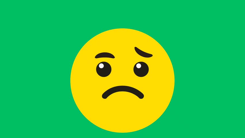green screen video sticker face confused astonished and curious emoticon icon emoji for video editing using chroma key Royalty-Free Stock Footage #1104791907
