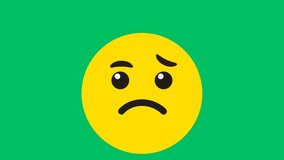 green screen video sticker face confused astonished and curious emoticon icon emoji for video editing using chroma key
