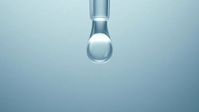Cosmetic pipette with Cosmetic Essence oil Liquid drop on a Clean background, 3d animation - Powered by Shutterstock - Get 15% off with code: PIKWIZARD15