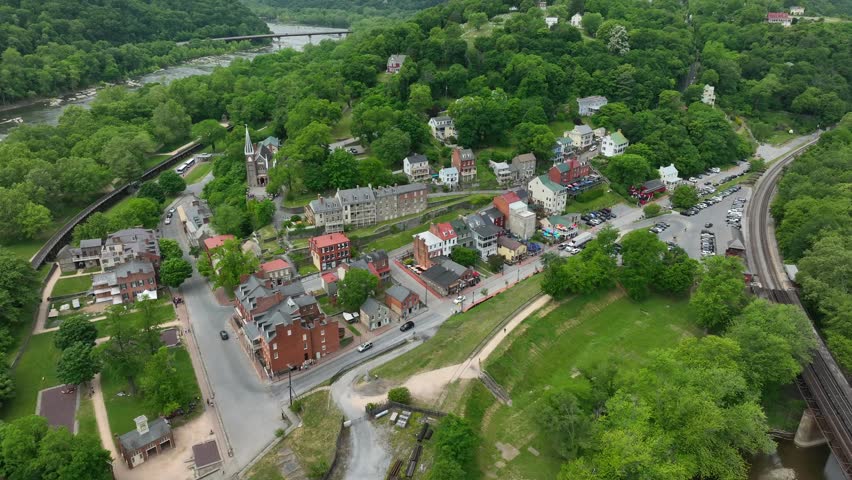 Shenandoah Mountains of West Virginia. Harpers Ferry on summer day.