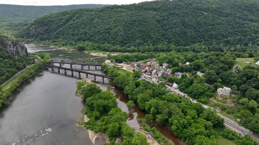 Potomac and Shenandoah Rivers meet in Harpers Ferry West Virginia.
