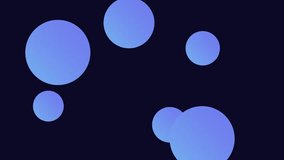 Flying and connection gradient balls on a dark background. 4K animation video clip