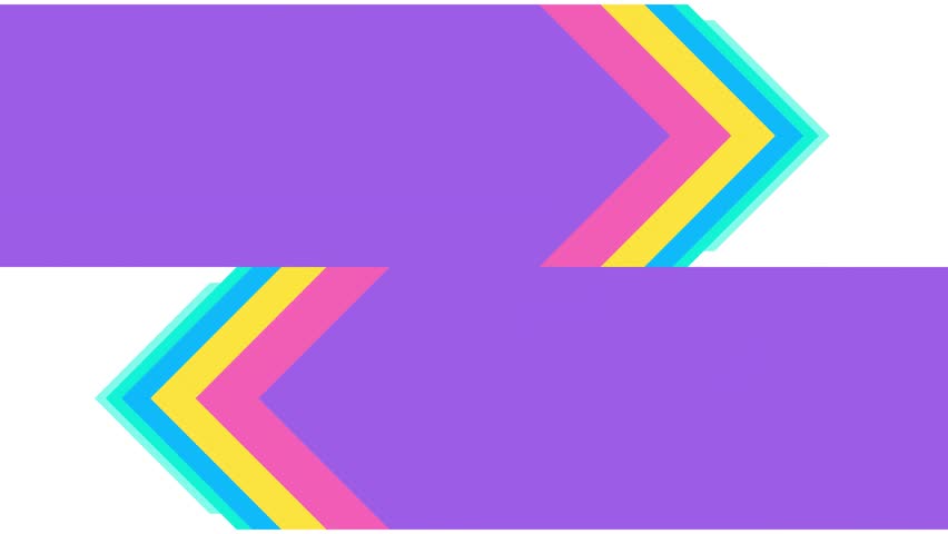 flat transition with colorful chevron shape and include greenscreen background