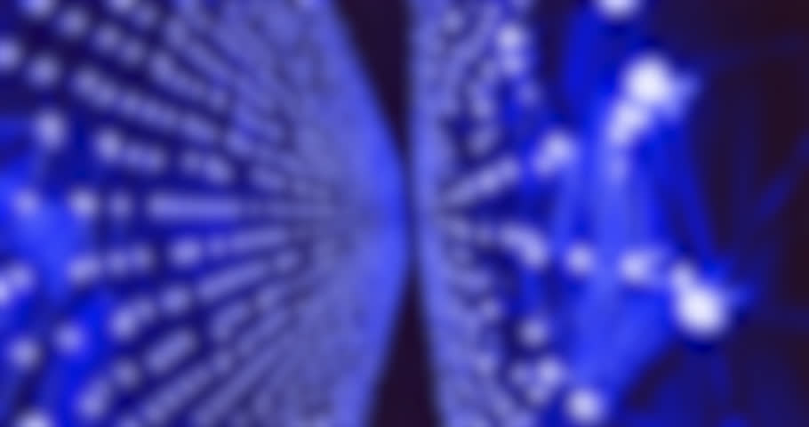 Animation of glowing blue mesh of light trails moving on black background. Abstract, pattern and movement concept digitally generated video. | Shutterstock HD Video #1104814523