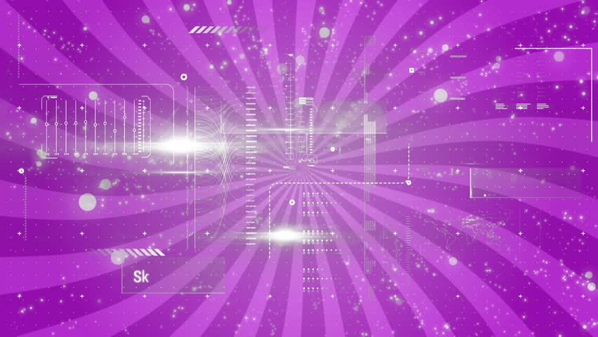 Animation of computing data processing over purple stripes. Global connections, computing and data processing concept digitally generated video. | Shutterstock HD Video #1104815483