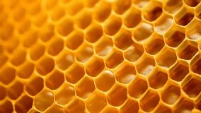 Yellow Honeycomb closeup establishment. Video animation