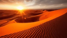 nightfall on sand rise insides parts the sahara take off. Video animation