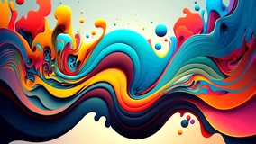 Abstract background of water waves, waves, water ripples, marble, moving colorful liquid paint. Colorful marble liquid waves. Beautiful liquid art 3D Abstract Design Colorful marble video. 4K