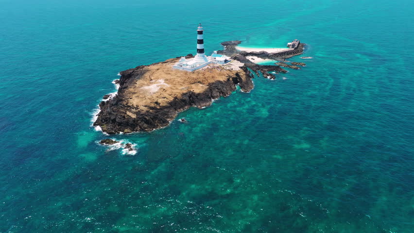 Aerial view of Mudouyu Lighthouse,Taiwan.
 Royalty-Free Stock Footage #1104825493