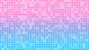 Pink and blue gradation grid blinking quickly, 4K loop motion background.