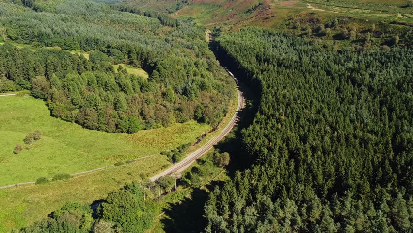 Train Passing through Newtondale NYMR.The North Yorkshire Moors Railway (NYMR) is a heritage railway in North Yorkshire, England, that runs through the North York Moors National Park. 