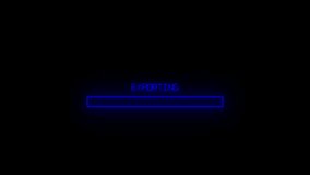 New blue color waiting exporting bar animation video footage on black background. s_197