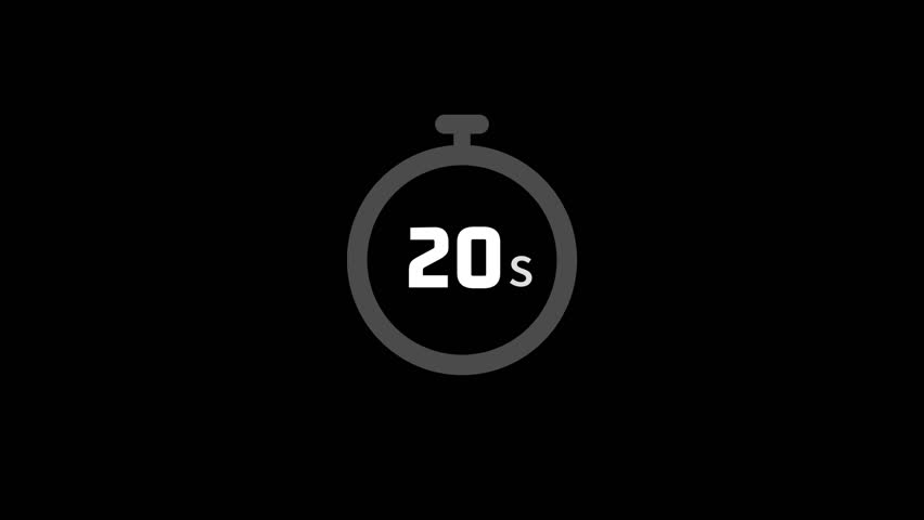 20 second countdown clock animation, alpha channel	 | Shutterstock HD Video #1104860423