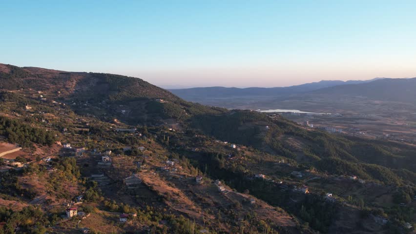 Kahramanmaraş Sarıçukur village road aerial bird's eye view | Shutterstock HD Video #1104861313