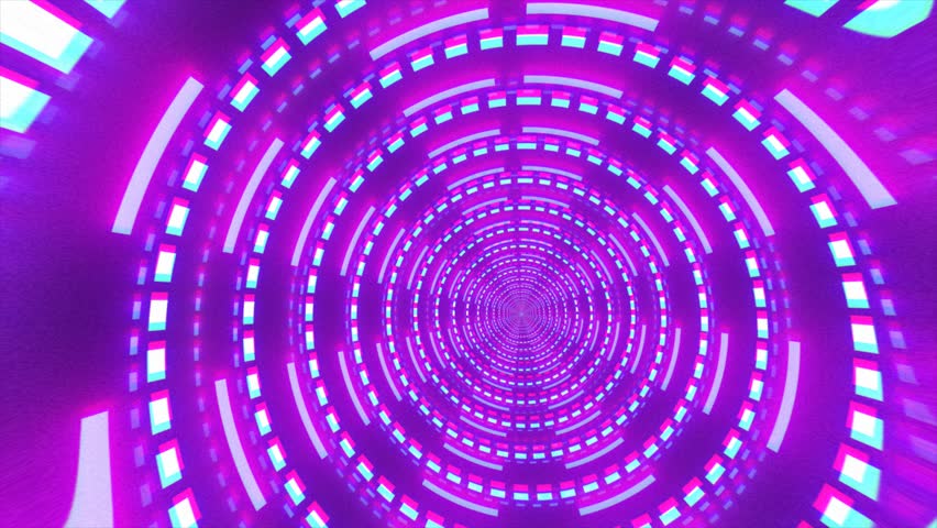 Abstract futuristic purple hi-tech tunnel from energy circles and magic lines background | Shutterstock HD Video #1104865451