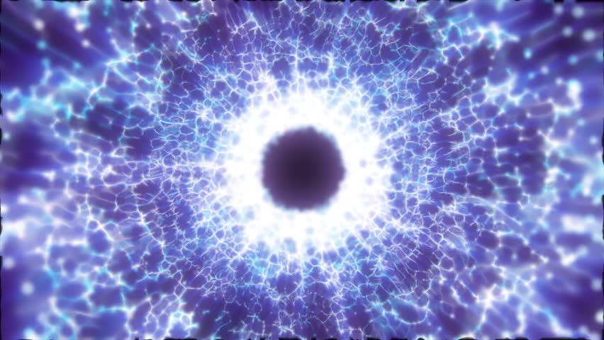 Abstract blue energy tunnel made of particles and a grid of high-tech lines with a glowing background effect, video 4k, 60 fps | Shutterstock HD Video #1104865453