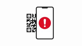 Dangerous qr code connection animation. Contactless payment with mobile phone via QR code scanning app. 4K - Powered by Shutterstock - Get 15% off with code: PIKWIZARD15