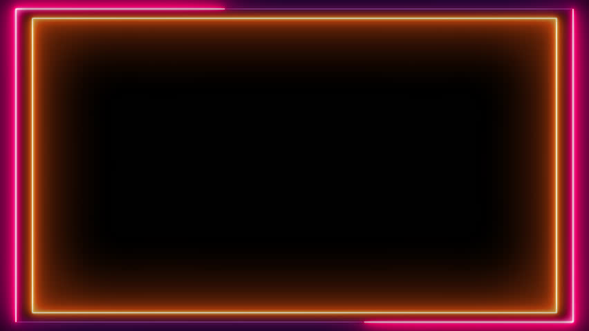 Glowing colored neon frame with moving lines on a transparent alpha channel background in a seamless loop. VJ backdrop for club, show, music video, presentation. Royalty-Free Stock Footage #1104871443