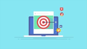 Social media targeting. Audience engagement with social media advertising. Social media marketing concept - 2D animation video clip - Powered by Shutterstock - Get 15% off with code: PIKWIZARD15