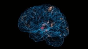 3D Brain Scan. Brain Scanning Interface. HUD Brain analyze. Medical Science Anatomy concept. For title, text, presentation. 3d animation 60 FPS - Powered by Shutterstock - Get 15% off with code: PIKWIZARD15