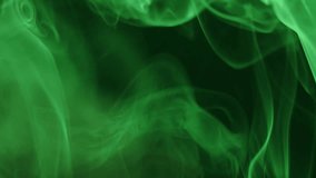 Green smoke in the light of different colors on a black background, abstract background, dancing fog. 8K downscale, 4K. - Powered by Shutterstock - Get 15% off with code: PIKWIZARD15