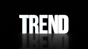 Trend 3D Text spinning on a transparent background. 360 Degree rotation. Looped video. 4K