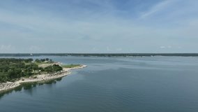 4k drone video of Lake Whitney in Texas