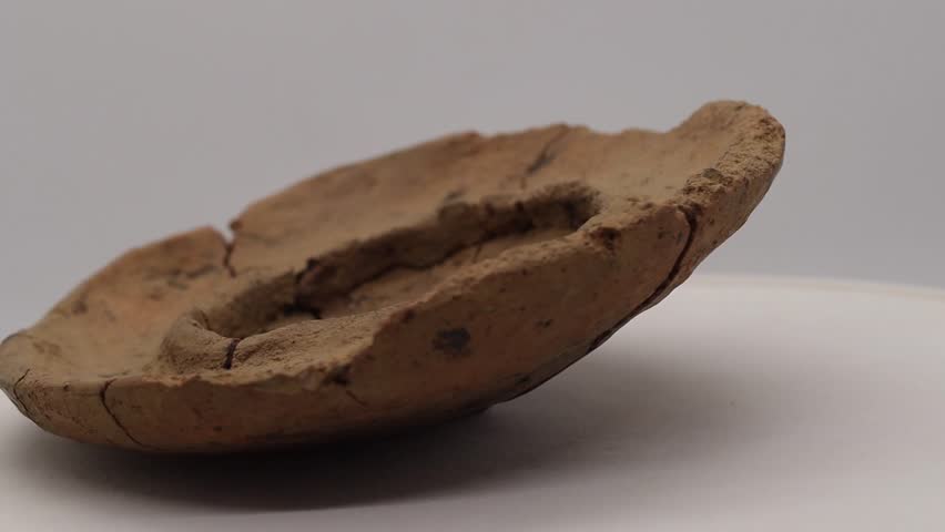 Lusatian culture ceramic urn lid 