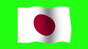 Japan national flag chroma key.