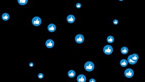 Thumbs up icon animation. Like button signs flying up. Social media notification symbols. Seamless loop. - Powered by Shutterstock - Get 15% off with code: PIKWIZARD15