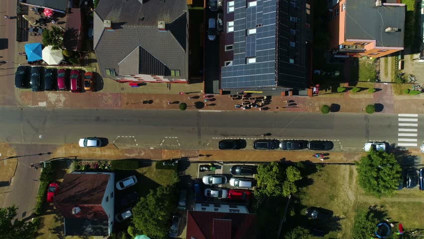 Top Down Downtown Street In Pobierowo Aerial View Poland