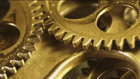 Rotating Golden Gear Wheels - Mechanical Movement, Industrial Concept, Gears in Motion, Engineering Animation, Technology Background, Loopable Video Footage - Powered by Shutterstock - Get 15% off with code: PIKWIZARD15