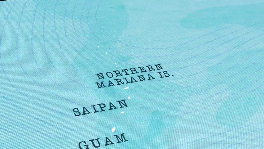 A Rotating Map Centered on Northern Mariana Islands.