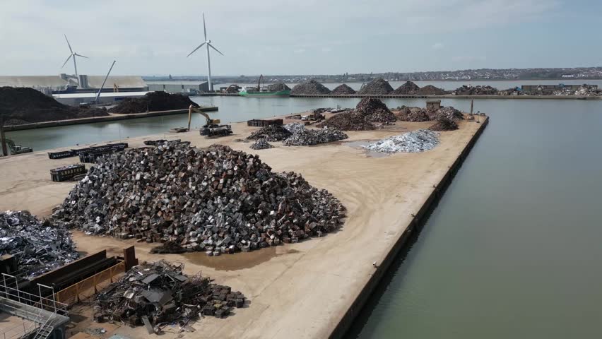 An aerial of machinery and equipment working in the constriction field