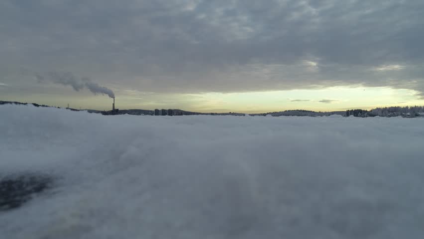 Drone take off from snow Jyväskylä