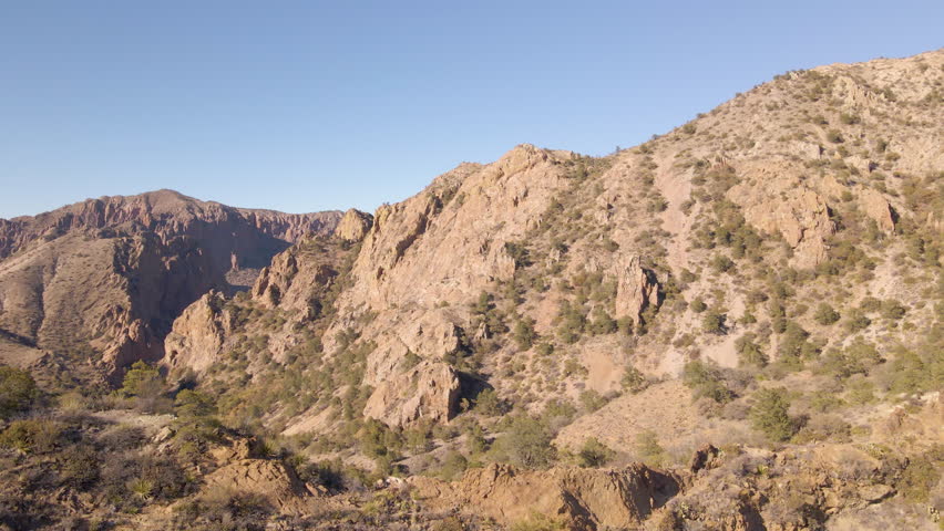 Aerial Shot of Lost Mine Trail in Big Bend National Park in Texas, USA. 4K Drone Footage