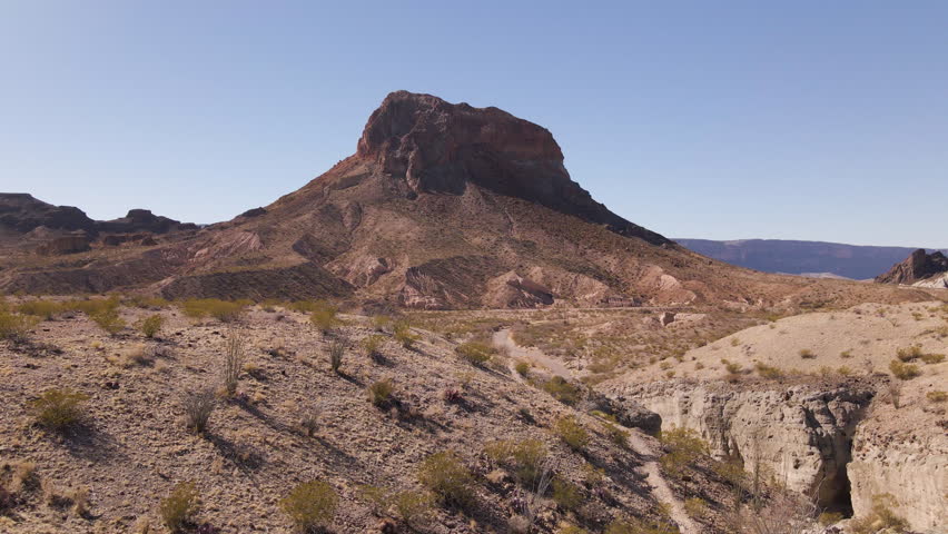 Stunning Aerial Shot of Tuff Canyon in Big Bend National Park in Texas, USA. 4K Drone Footage